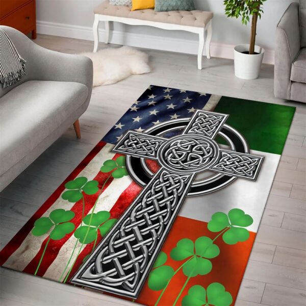 St Patricks Day Rug, The Irish Celtic Cross St Patrick’s Rug