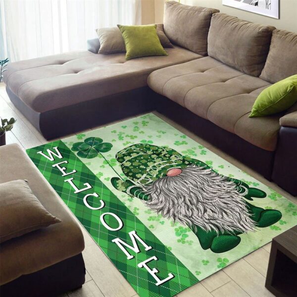St Patricks Day Rug, Vintage Green Gnome Rugs