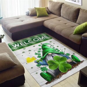 St Patricks Day Rug Welcome Gnome Holds Clover Rugs 2 teiwap.jpg