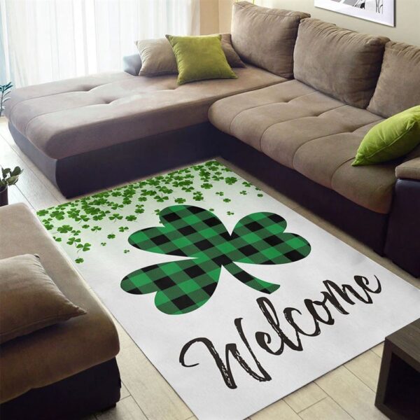 St Patricks Day Rug, Welcome Rugs, St Patrick’s Day Lucky Shamrocks Rug & Rug
