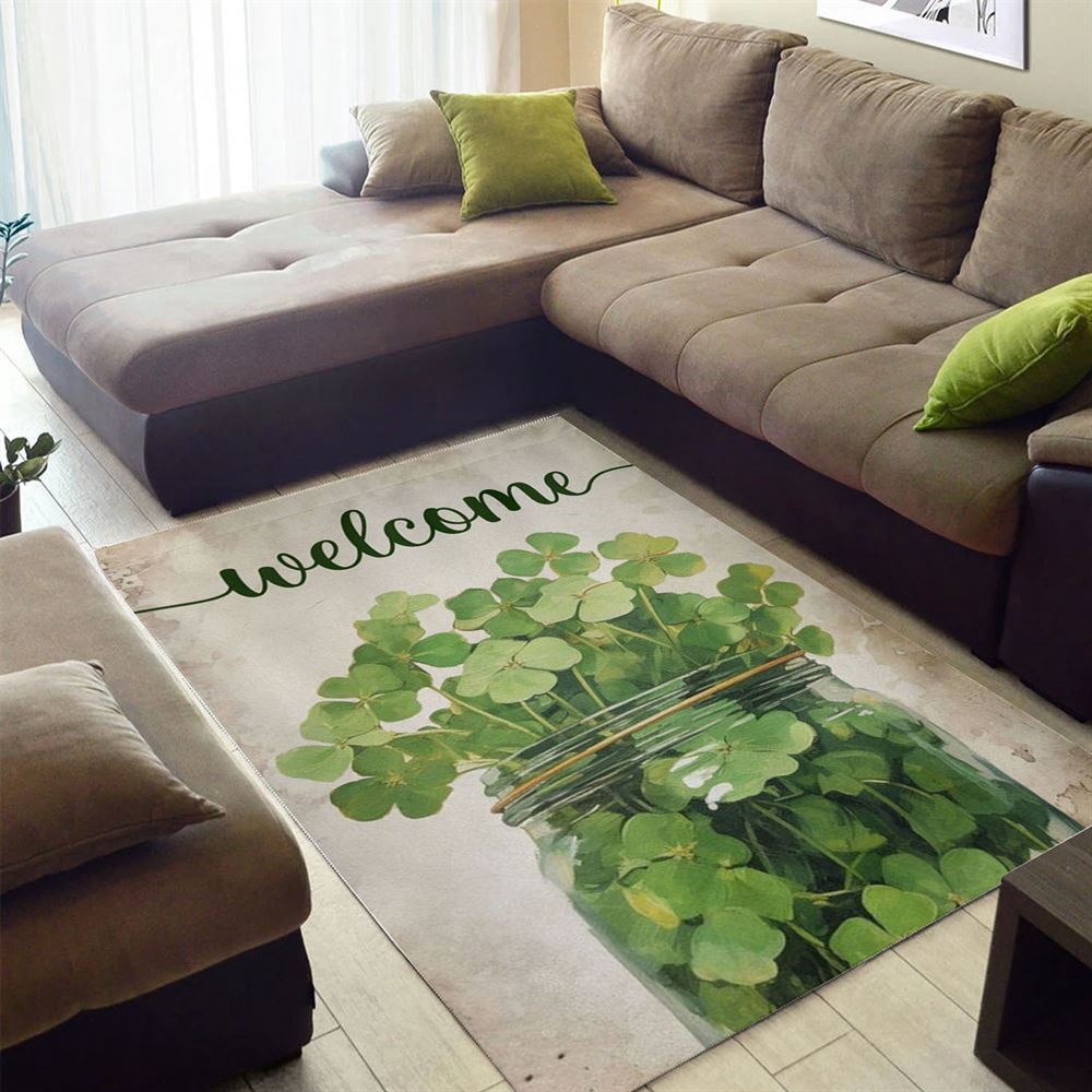 St Patricks Day Rug, Welcome Shamrocks In The Bottle Rugs