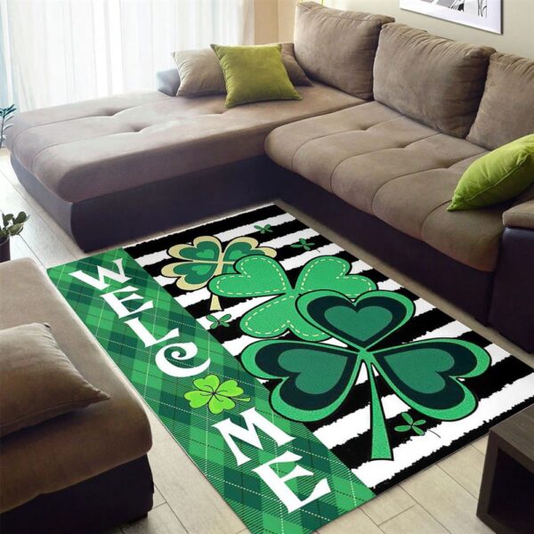 St Patricks Day Rug, Welcome Shamrocks Rugs