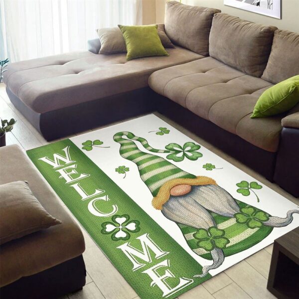 St Patricks Day Rug, Welcome St Patrick’s Day Gnomes Saint Gnomes Rugs