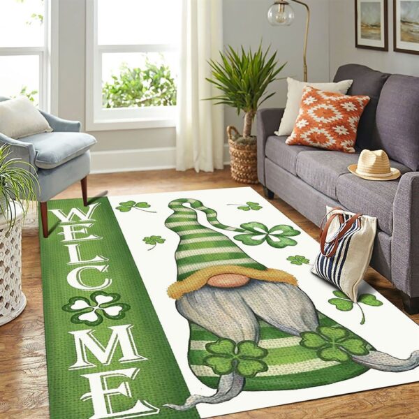 St Patricks Day Rug, Welcome St Patrick’s Day Gnomes Saint Gnomes Rugs