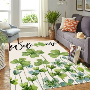 St Patricks Day Rug Welcome St Patricks Day Green Shamrock Clover Rug 3 z6vrl1.jpg