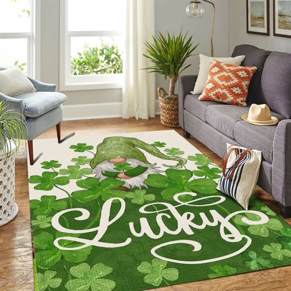 St Patricks Day Rug, Welcome St Patricks Day Lucky Gnome Saint Rug