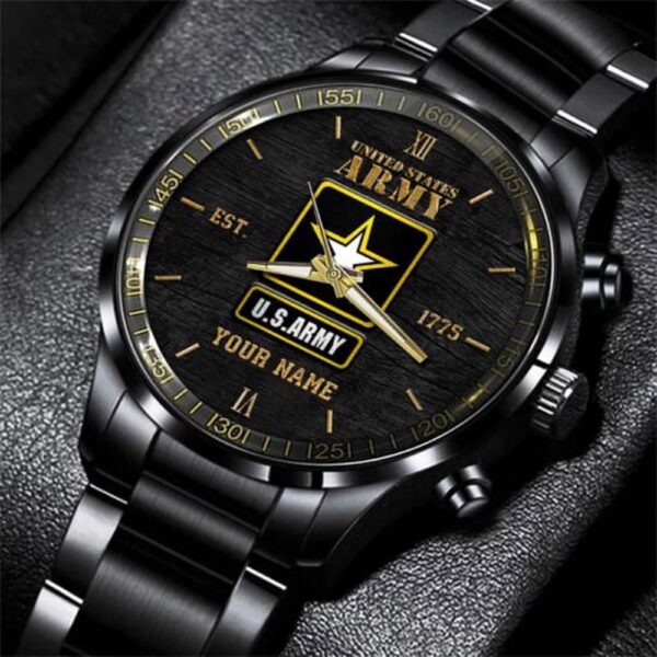 US Army Black Fashion Watch Custom Your Name, Military Watches, Army Watches, Military Watches For Men