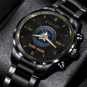 US Space Force Black Fashion Watch Custom…