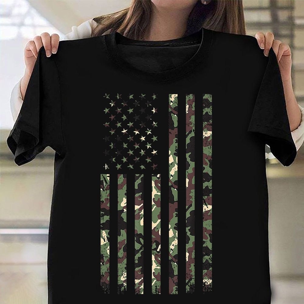 Veteran T Shirt, American Flag Camo Shirt Proud US Army Veteran T-Shirt Military Retirement Gift Ideas, Veterans Day Shirts