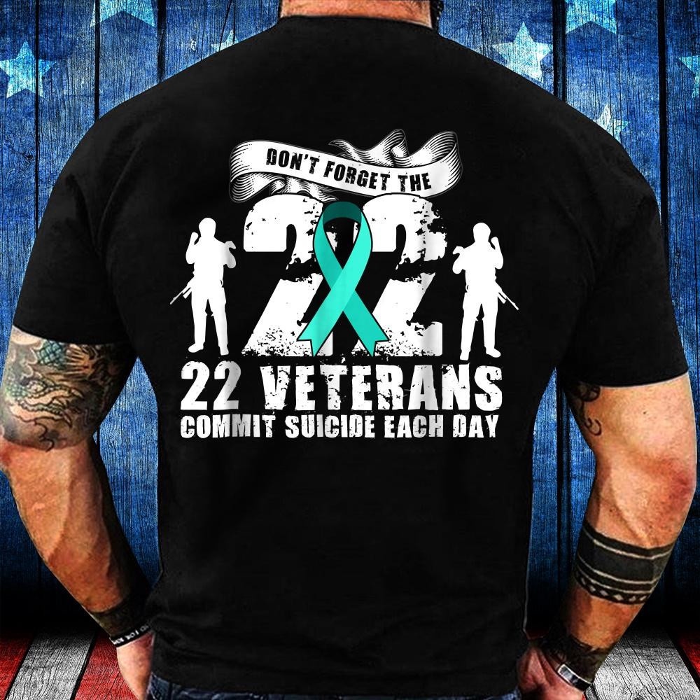 Veteran T Shirt, Don’t Forget The 22 Veterans Commit Suicide Each Day T-Shirt, Veterans Day Shirts