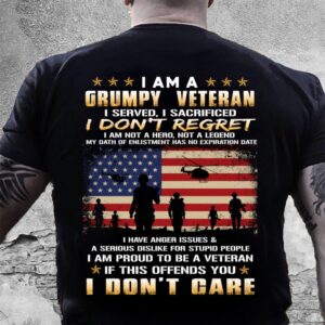 Veteran T Shirt, Grumpy Veteran Shirt I…