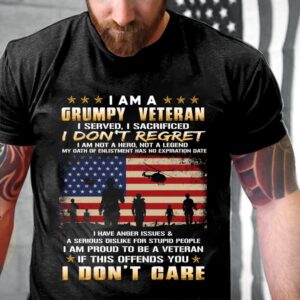Veteran T Shirt, Grumpy Veteran Shirt I…
