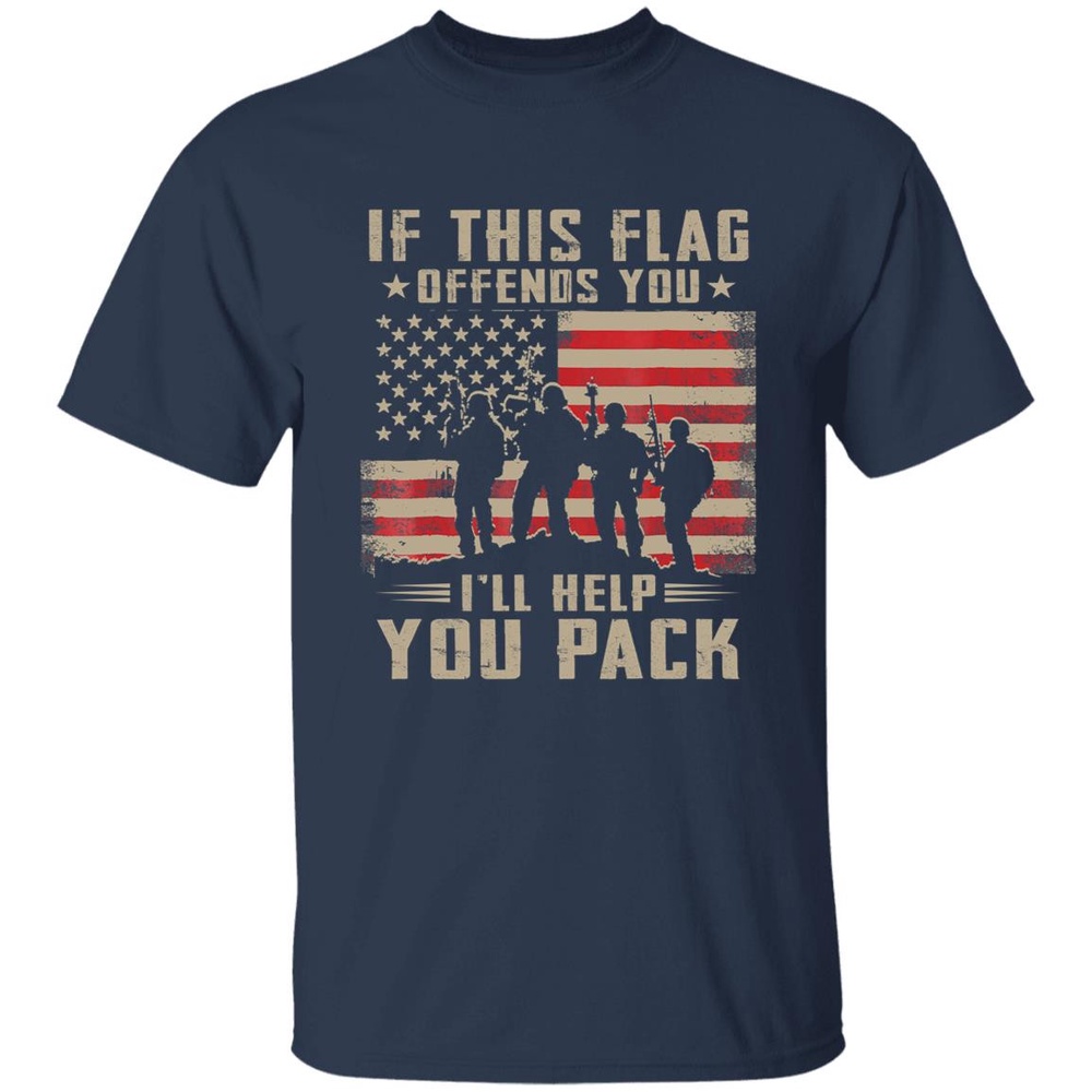 Veteran T Shirt, If This Flag Offends You I’ll Help You Pack American Flag T-Shirts, Veterans Day Shirts