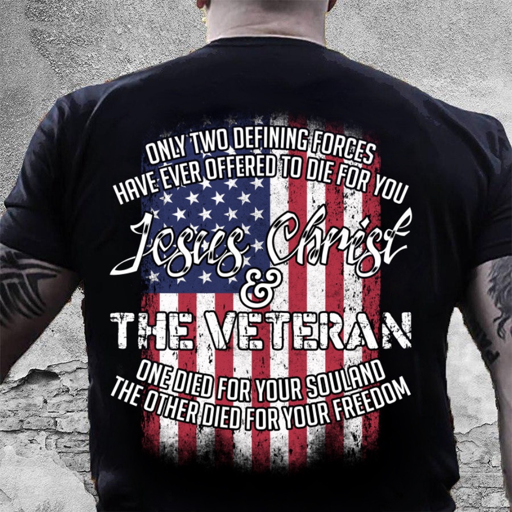Veteran T Shirt, Jesus Christ And The Veteran T-Shirt KM0806, Veterans Day Shirts