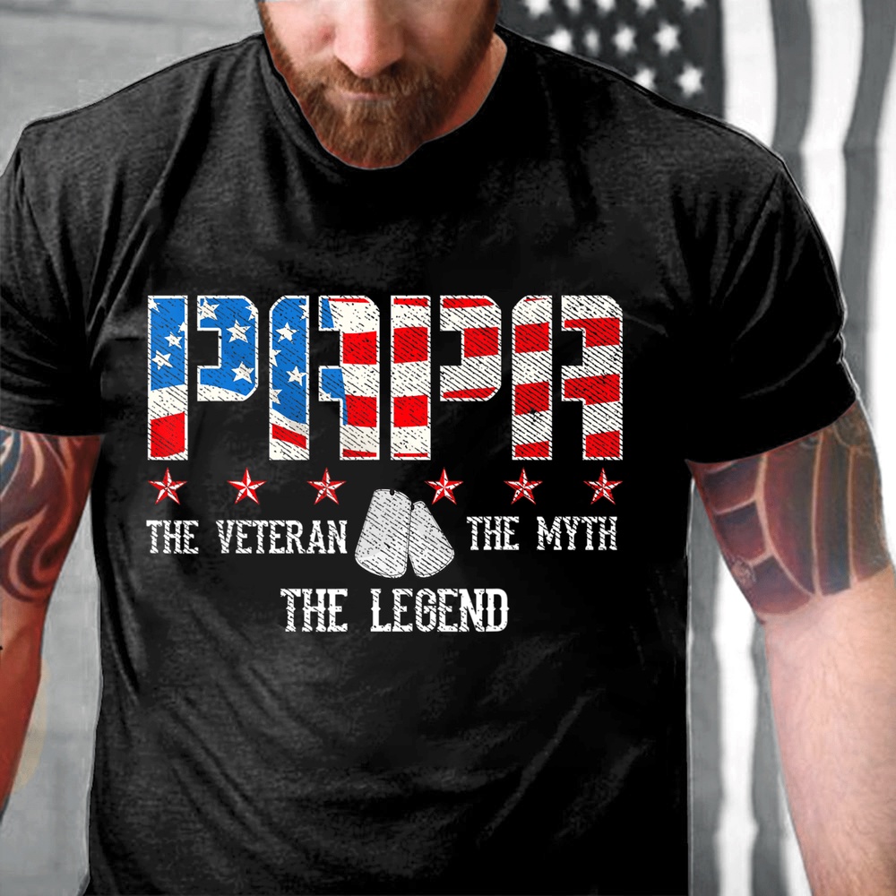 Veteran T Shirt, Papa The Veteran The Myth The Legend T-Shirt, Veterans Day Shirts