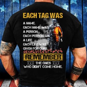 Veteran T Shirt, Remember The Ones Who…