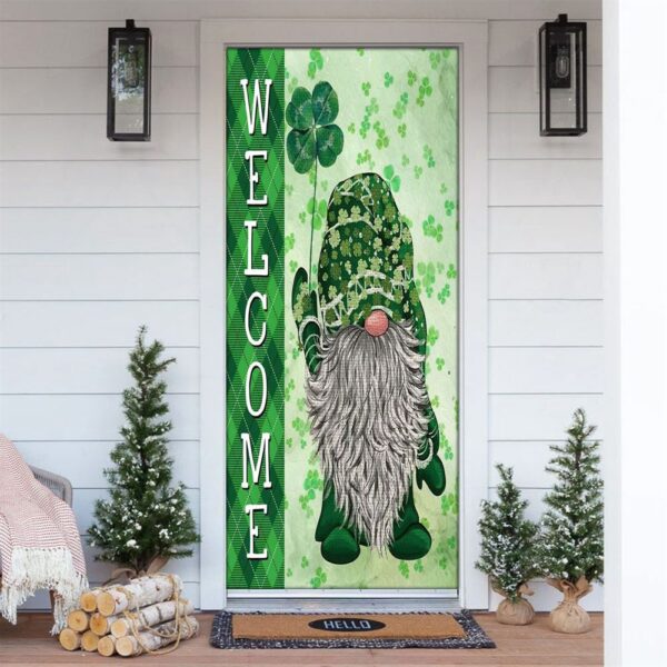 Vintage Green Gnome Door Cover, St Patrick’s Day Door Cover, St Patrick’s Day Door Decor