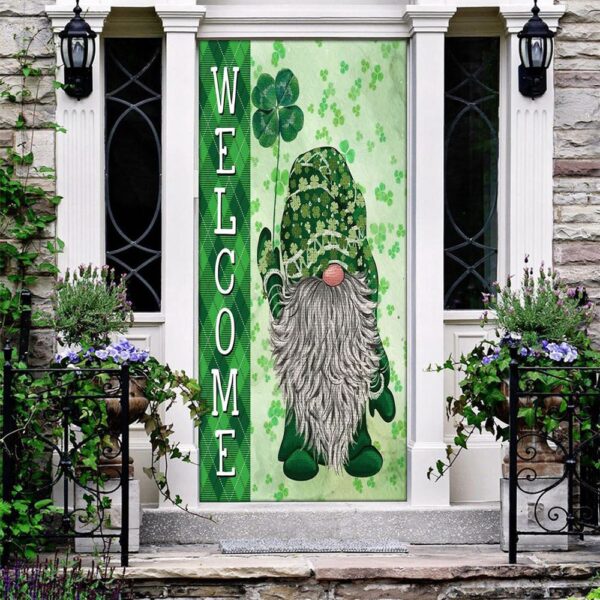 Vintage Green Gnome Door Cover, St Patrick’s Day Door Cover, St Patrick’s Day Door Decor