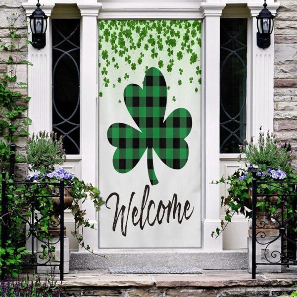 Welcome Door Cover, St Patrick’s Day Lucky Shamrocks Door Cover, St Patrick’s Day Door Cover, St Patrick’s Day Door Decor