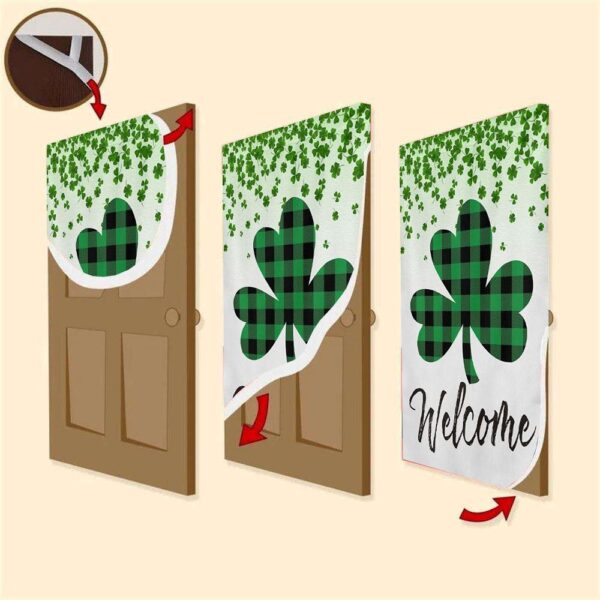 Welcome Door Cover, St Patrick’s Day Lucky Shamrocks Door Cover, St Patrick’s Day Door Cover, St Patrick’s Day Door Decor