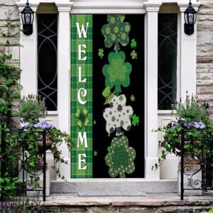 Welcome Lucky Shamrocks Door Cover St Patrick s Day Door Cover St Patrick s Day Door Decor 2 ydl2br.jpg