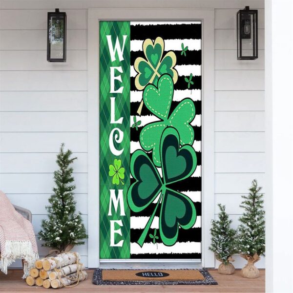Welcome Shamrocks Door Cover, St Patrick’s Day Door Cover, St Patrick’s Day Door Decor