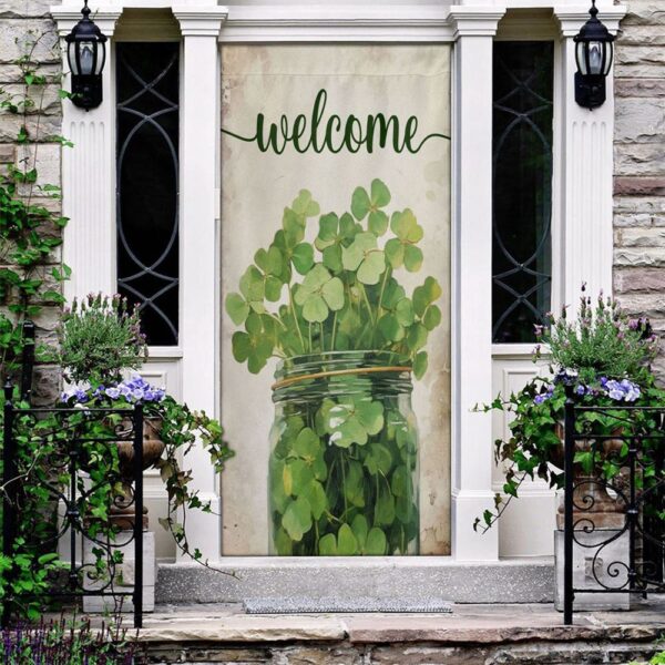 Welcome Shamrocks In The Bottle Door Cover, St Patrick’s Day Door Cover, St Patrick’s Day Door Decor
