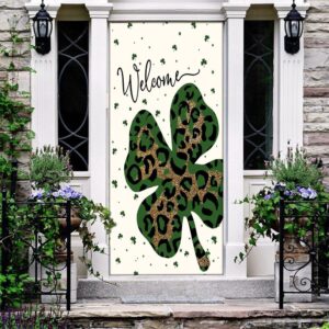 Welcome St Patrick s Day Leopard Shamrock Clover Door Cover St Patrick s Day Door Cover St Patrick s Day Door Decor 2 clrdsh.jpg