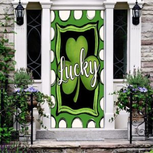 Welcome St Patrick s Day Polka Dot Lucky Shamrock Clover Door Cover St Patrick s Day Door Cover St Patrick s Day Door Decor 2 cn3ci1.jpg
