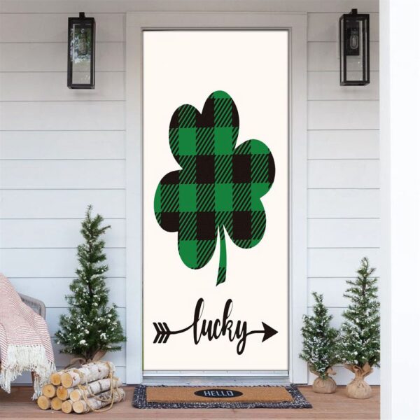 Welcome St Patrick’s Day Shamrock Clover Door Cover, St Patrick’s Day Door Cover, St Patrick’s Day Door Decor