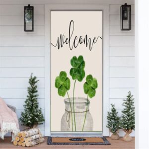 Welcome St Patrick’s Day Shamrock Clover Vase…