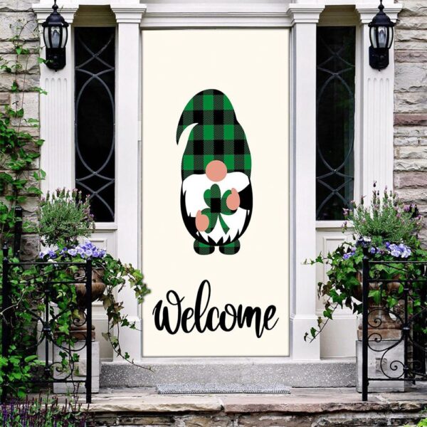 Welcome St Patricks Day Gnomes Door Cover, St Patrick’s Day Door Cover, St Patrick’s Day Door Decor