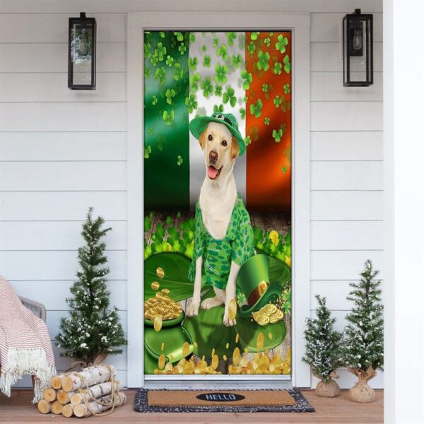 Yellow Labrador Door Cover, St Patrick’s Day Door Cover, St Patrick’s Day Door Decor