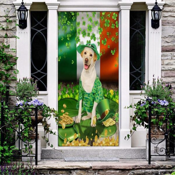 Yellow Labrador Door Cover, St Patrick’s Day Door Cover, St Patrick’s Day Door Decor