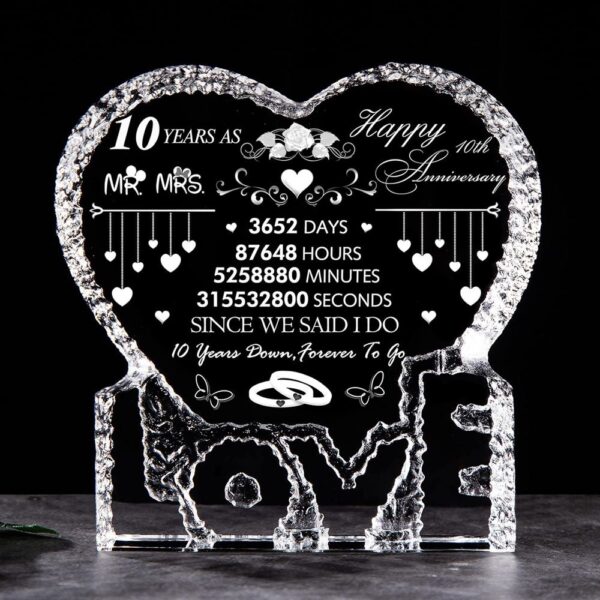 10Th Anniversary Forever To Go Heart Crystal, Mother Day Heart, Mother’s Day Gifts