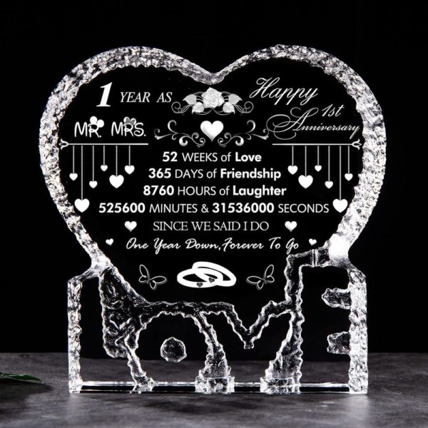 1St Anniversary Forever To Go Heart Crystal, Mother Day Heart, Mother’s Day Gifts