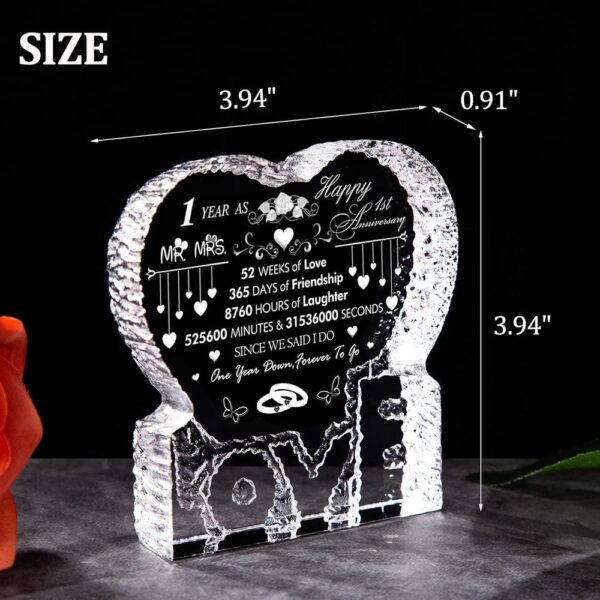 1St Anniversary Forever To Go Heart Crystal, Mother Day Heart, Mother’s Day Gifts
