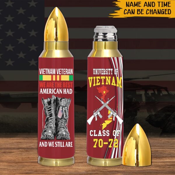 Vietnam Veteran Custom Bullet Tumbler University Of Vietnam, Army Tumbler, Bullet Tumbler, Military Tumbler