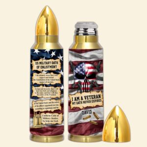 Veteran Custom Bullet Tumbler US Military Oath…