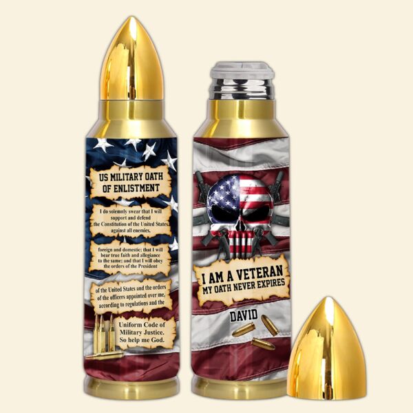 Veteran Custom Bullet Tumbler US Military Oath of Enlistment, Army Tumbler, Bullet Tumbler, Military Tumbler