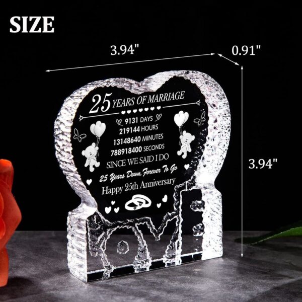 25Th Anniversary Forever To Go Heart Crystal, Mother Day Heart, Mother’s Day Gifts