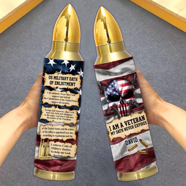 Veteran Custom Bullet Tumbler US Military Oath of Enlistment, Army Tumbler, Bullet Tumbler, Military Tumbler