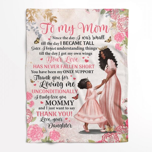 African American Since The Day I Was Small Daughter To Mom Mother’s Day Gift, Blankets For Mothers Day