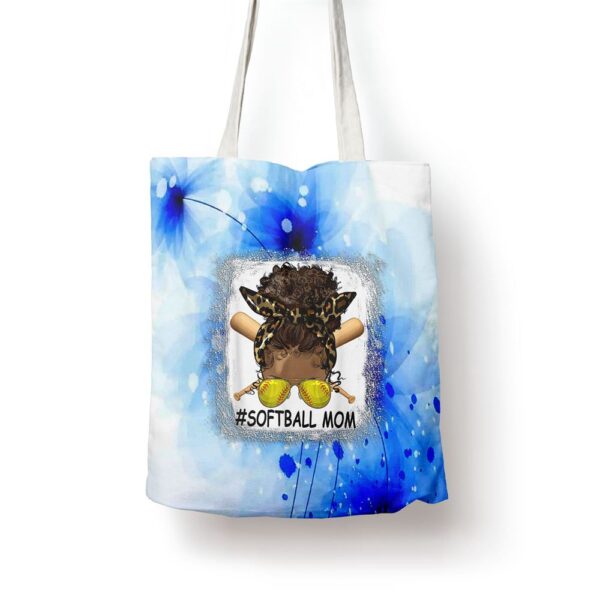 Afro Messy Bun Softball Mom Leopard Black Mommy Mothers Day Tote Bag, Mom Tote Bag, Tote Bags For Moms, Gift Tote Bags