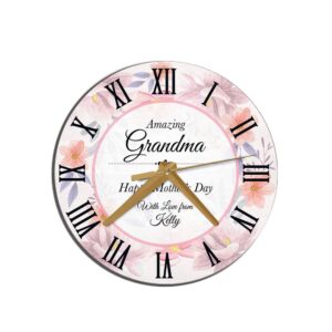 Amazing Grandmother Floral Mother s Day Gift Personalised Wooden Clock Mother s Day Clock Mother s Day Gifts 1 scc5kf.jpg