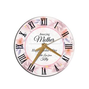 Amazing Mother Floral Mother s Day Gift Personalised Wooden Clock Mother s Day Clock Mother s Day Gifts 1 blcmns.jpg