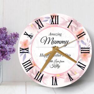Amazing Mummy Floral Mother s Day Gift Personalised Wooden Clock Mother s Day Clock Mother s Day Gifts 3 i1rmb4.jpg