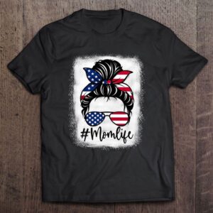 American Flag Mom Life Bleached Mother’s 4th…