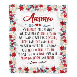 Amma Blanket From Grandkids Grandson Granddaughter We Hugged This Blanket Personalized Blanket For Mom Mother s Day Gifts Blanket 1 o7zcdt.jpg
