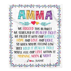 Amma Blanket From Grandkids We Hugged This Blanket Personalized Blanket For Mom Mother s Day Gifts Blanket 1 h7sdyj.jpg